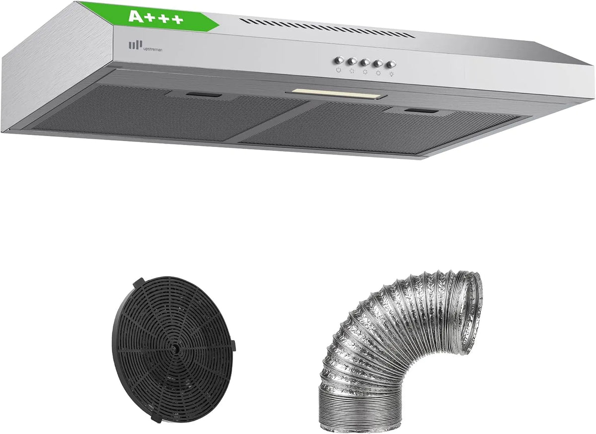 Upstreman HU60, Podstavné digestoře, Vnější strana A + + + rozsah kapuce 60 cm, stříbrná, 60 cm, 6 kW, 1.5W, 61 dB