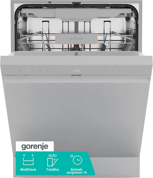 Gorenje GU663B90X 15min, Myčky nádobí, 60 cm, Built- in myčka / substructure / 60 width / 16 ušité stropy / 8 programů / rychlý, Stříbrná, 60 w