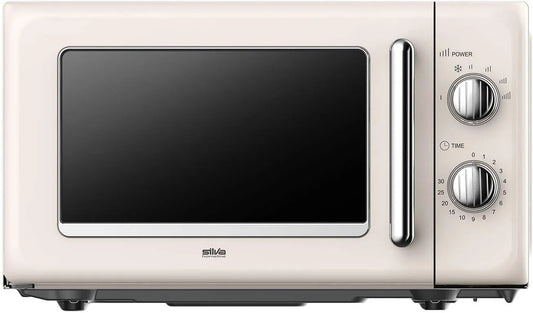 Silva Schneider, Multifunkční mikrovlnné trouby, MW-R 25.3 Retro Mikrovlnná trouba 20L, 700 Watt, 6 úrovní výkonu, časovače, Béžová, 20L, 700 W