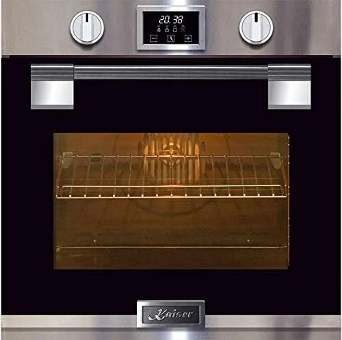 Kaiser, Trouby, EH 6337 Luxusní pyrolýzní budova v troubě 60cm, pevný kov, 79L, skleněné dveře s, Černá / stříbrná, 6337 L, 60cm, 73 L