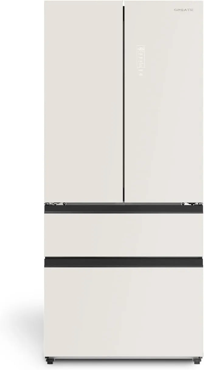CREATE, Kombinované chladničky s mrazákem, / FRIDGE STUDIO FRANCOUZSKÉ DVEŘE PRO 509 / FRANCH-dveře- style lednička 509L krém, Bílá, 509L, 3 x 63