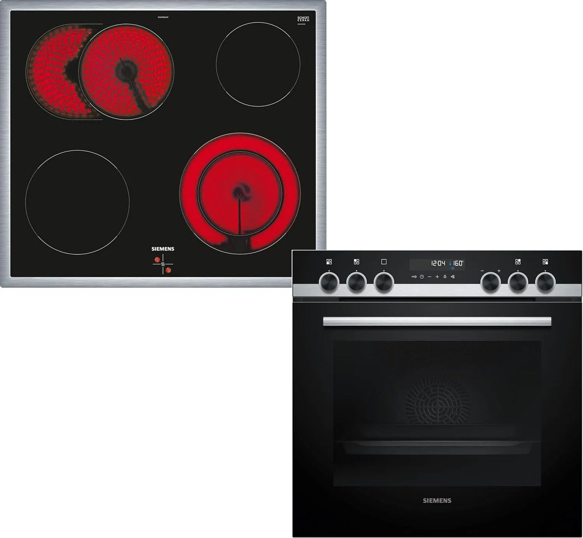 Siemens iQ500 PQ521KB11, Sety sporáku a trouby, set s elektrickým sporákem 60 x 60 cm, Černá, 60 x 60 cm, 4 v, 60 cm, 71 l