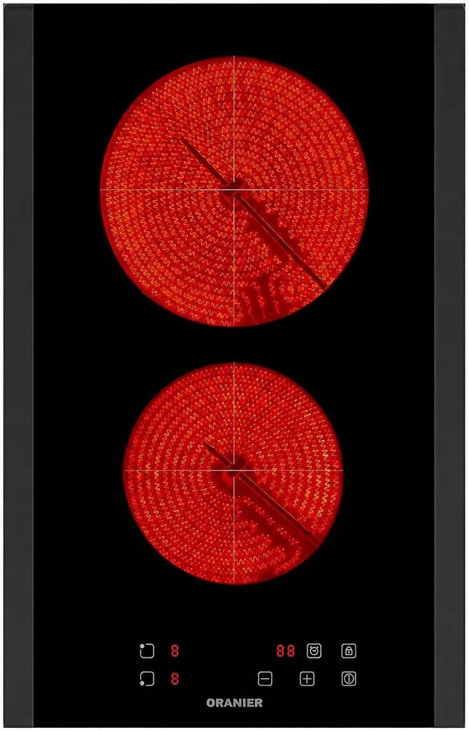Oranier 2-fach 2-timer, Varné desky, Domino built- v kuchařce 30 cm - sklo keramické nádobí samo - dostatečné s 2, Černá, 30 cm, 2 v, 290 mm