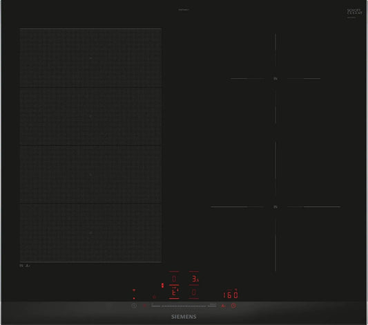 Siemens iQ700 EX675HEC1E, Varné desky, Smart induction hob 60 cm varioInduction, Černá, 60 cm
