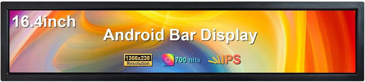 VSDISPLAY, Monitory, 41, 4 cm (16, 4 palce) 1366 x 238 Android LCD monitor Protažený bar displej, Černá, 4 cm, 1366 x 238, 16, 3 x 93