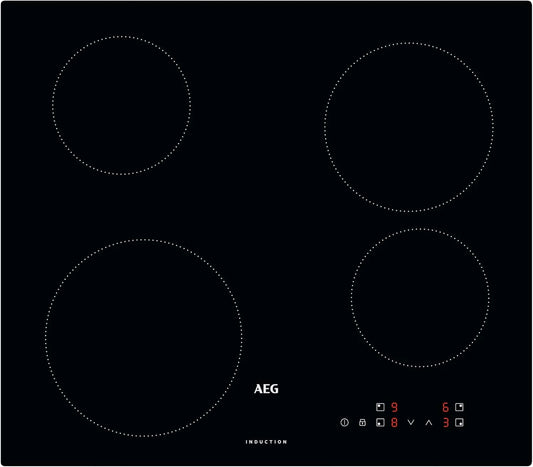 AEG IB6420ACB, Varné desky, indukční varná deska 60cm, 4 zóny v různých velikostech s 4x výkonovou funkcí pro, Černá, 60cm, 18 x 26 x 5cm