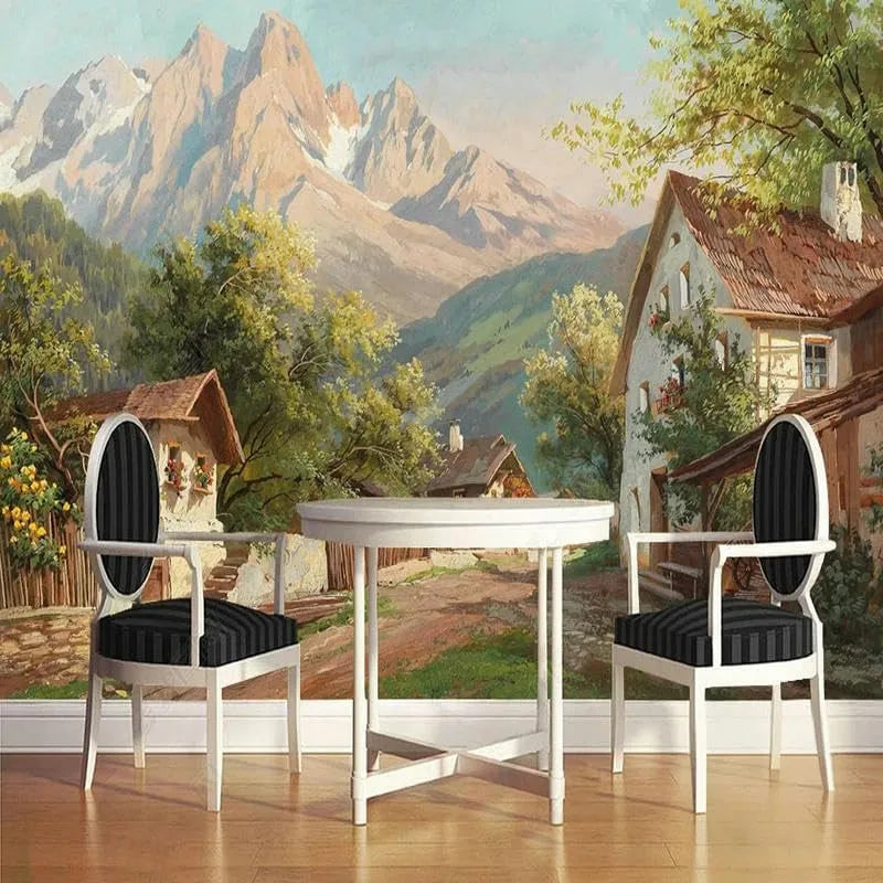 ZEZILE, Film, foto tapety Evropská Pastoral Land Countryside olejomalby Restaurace Cafe Obývací, Černá, 300x210cm, 118 x 83