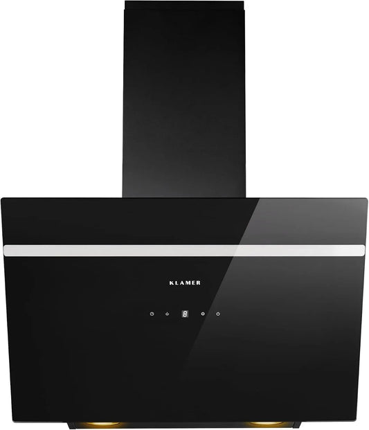 KLAMER, Nástěnné digestoře, rozsah kapuce bez hlavy 60 cm černá, 610 m3 / h, klid od 41 dB, Černá, 60 cm, 41 dB, 3 v, 60 dB