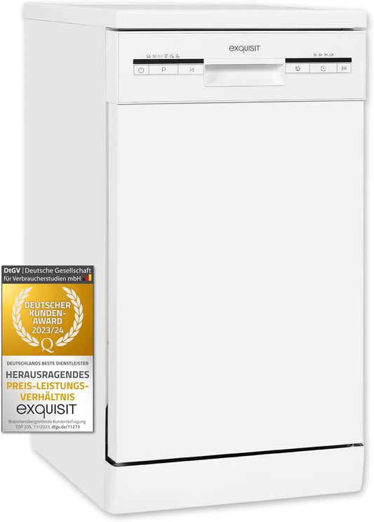 Exquisit GSP9109-030E, Myčky nádobí, 45 cm, Excelentní myčka ví, Bílá, 70 kW, 49 dB, 9, 0 L, 140 cm
