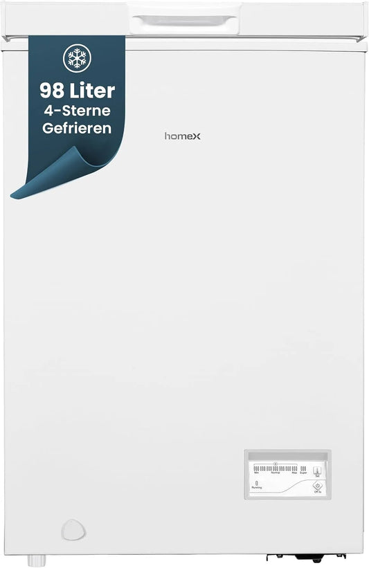 homeX FT1020-W, Truhlicové mrazničky, Mrazicí box malý 98L Usable bílá, Bílá, 98L, 6 kg, 40 dB, 168 kW