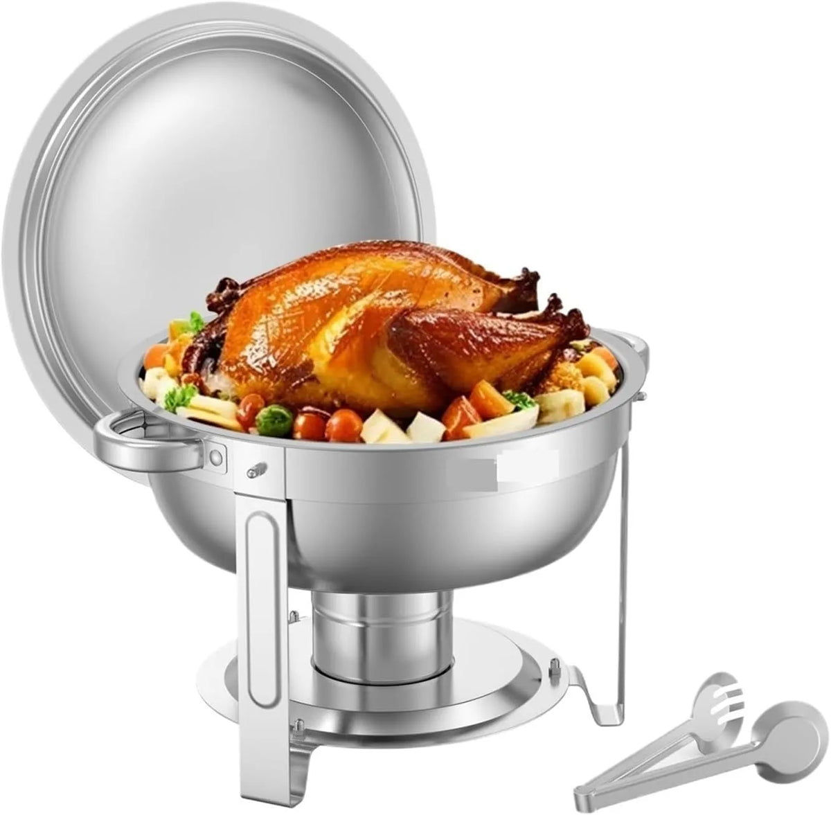 TRDEWR, Ohřívače nápojů a jídel, Pánev z nerezové oceli pro bufety, gastronomická kamna Dobré skladování tepla, Stříbrná, 5 l, 1 W, 6 V