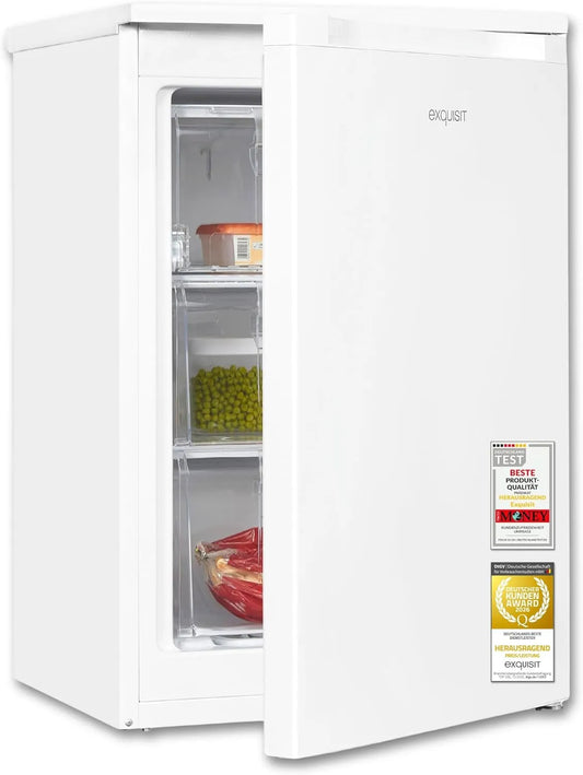 Exquisit GS81-050C, Mini mrazničky, Excelentní Mrazicí box - 85 l užitná kapacita, energetická třída C, bílá, 85 l, 4 kg, 105 kW, 39 dB
