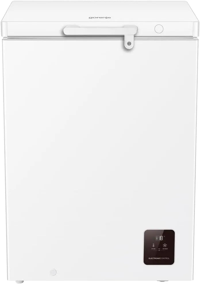 Gorenje unten-15 FH15E6W5, Truhlicové mrazničky, mrazák s válečky, šířka 60.6cm, 141 litrů, nemrznoucí směs při teplotě nižší -15, Bílá, 15 G, 6W