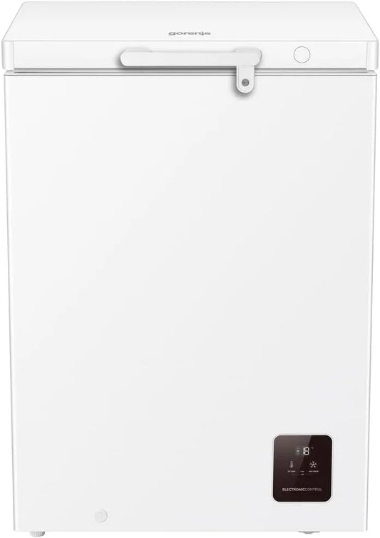 Gorenje unten-15 FH15E6W5, Truhlicové mrazničky, mrazák s válečky, šířka 60.6cm, 141 litrů, nemrznoucí směs při teplotě nižší -15, Bílá, 15 G, 6W