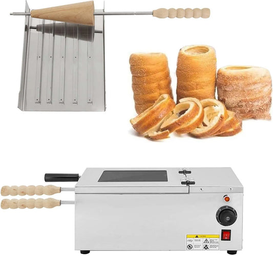 QFGain, Toaster, Gril na ledě, komerční pekárna na led, 1500 W Ohnivý toaster, s automatickou, Černá / stříbrná, 1500 W, 2 v, 40 mm, 206 mm