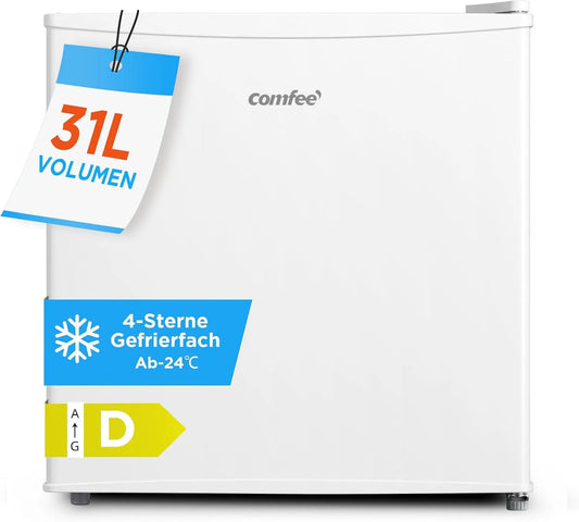 Comfee, Mini mrazničky, Mrazák malý (-24 ° C) 31L, kompresor invertoru, Leise 39 dB, Bílá, 31L, 39 dB, 45 × 47, 2 × 49