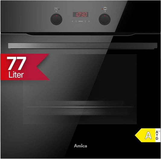 Amica, Trouby, built- in trouba 77 L 59, 5x59, 5x57, 5 cm XXL vařicí komora ABE 94410 S, Černá / stříbrná, 77 L, 5 cm