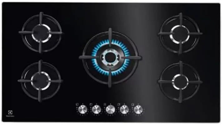 Electrolux KGG95372K KG95372K, Varné desky, Elektrolux Gas Kochfeld, 90 cm, 5 zón vaření, 9 úrovní intenzity, 3 SpeedBurner +, Černá, 1 W