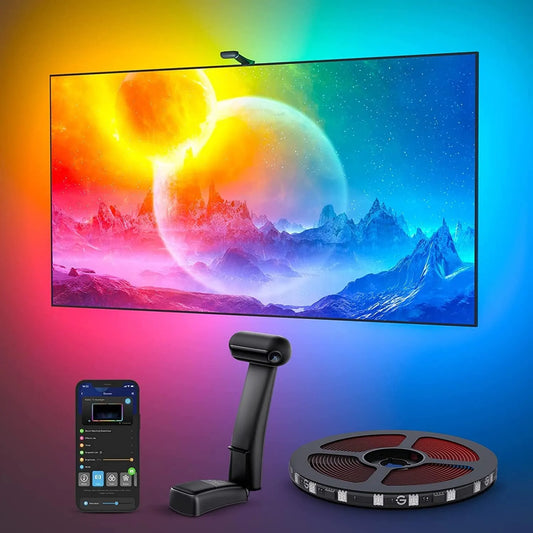 Govee, LED pásky, Envisual TV Backlight T2 s dvojitou kamerou pro 75-85 palců, Černá, 3G, 3 L
