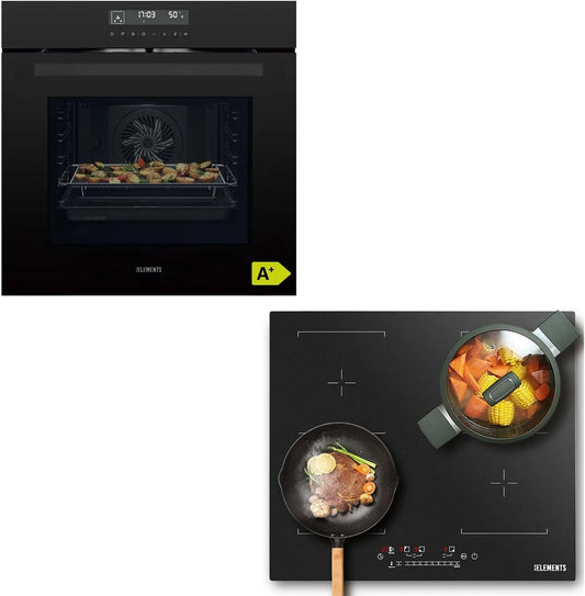 KB ELEMENTS, Sety sporáku a trouby, Sada na pecí, Černá, 73L, 65L, 4 V, 7400W