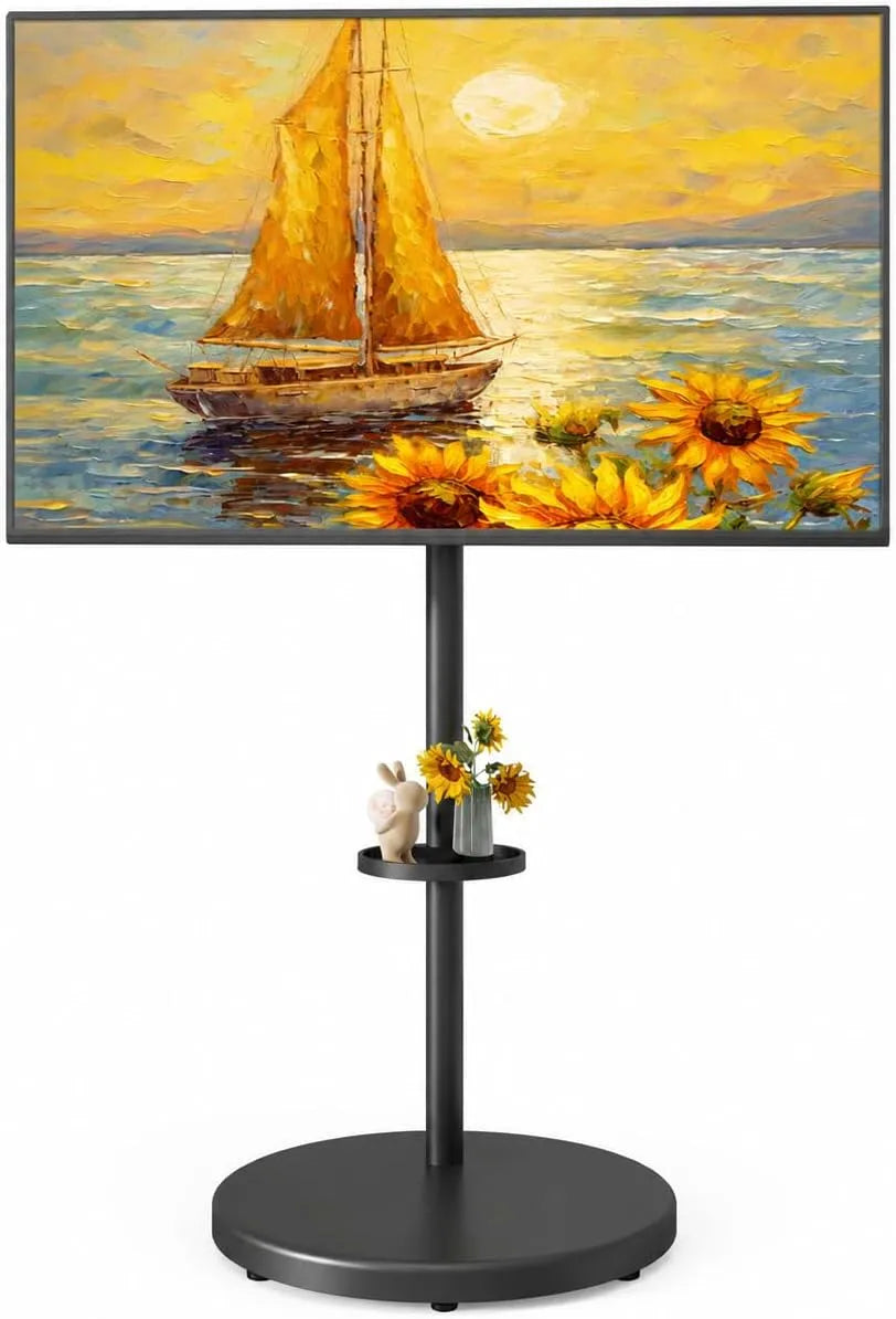 ECOTINY, Stojanové nohy, Vysokostavitelný stojan na válcovnu pro 370- 86 palců TV, Černá, 120 cm, 8 cm, 2L