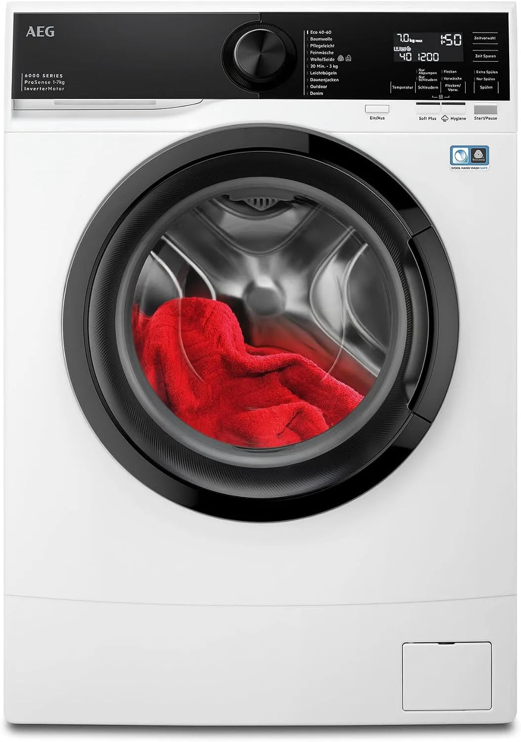 AEG LSR6F75470, Pračky, Kompaktní pračka pouze 487 mm hloubka, série 6000 ProSense automatická, 7.0 kg, Bílá, 487 mm, 10l