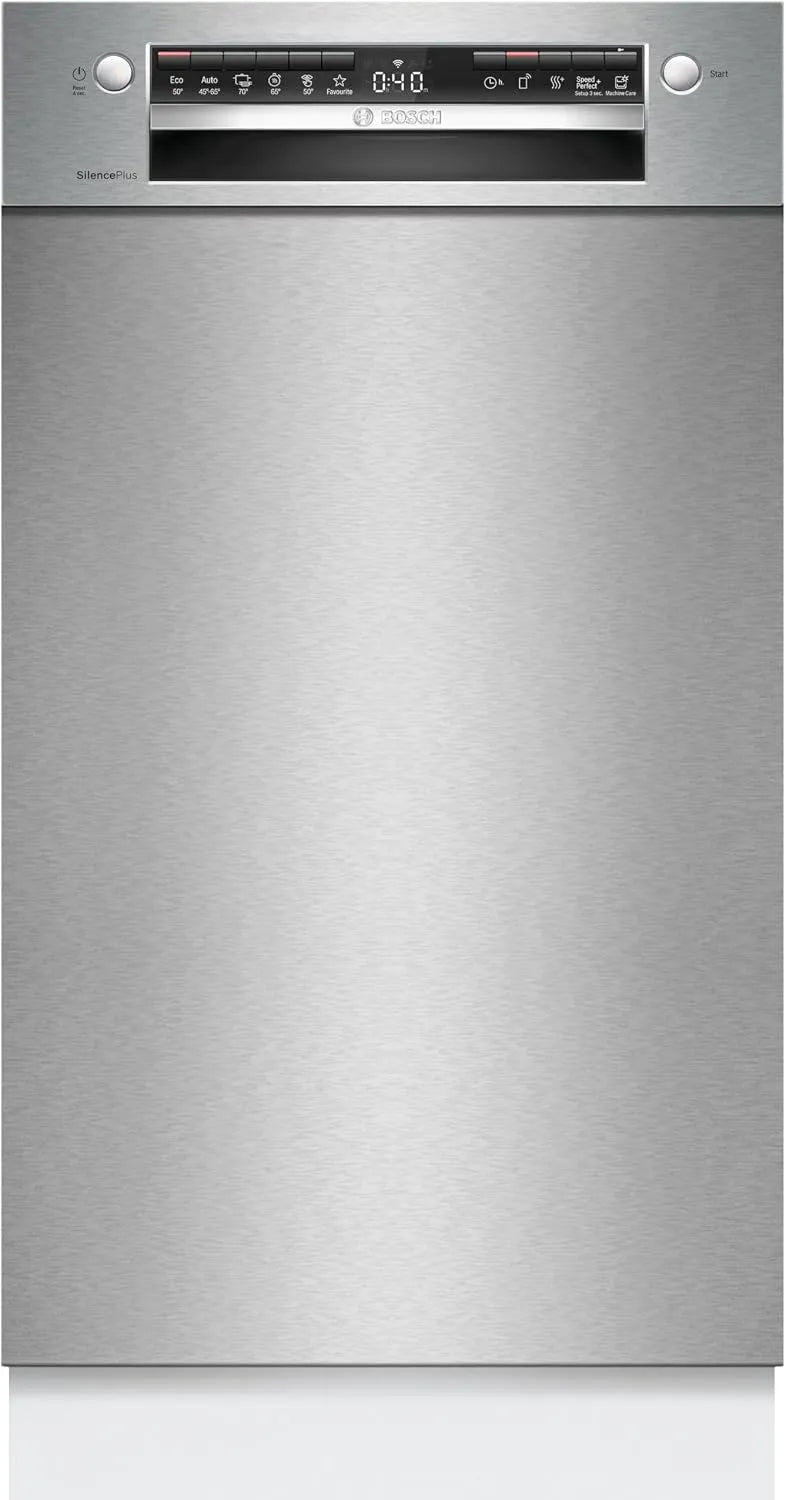 Bosch SPU4HMS10E, Myčky nádobí, 60 cm, Series 4, Smarter Substruction Myčka nádobí 45 cm, zásuvka příbory, Extra sušení, Stříbrná, 45 cm, 81, 5 cm