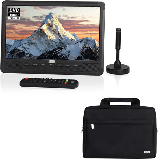 August DA383 BAG383, TV a domácí kino, Srpen Přenosná 10 ′ ′ HD TV s DVD přehrávačem včetně cestovní tašky - Mobilní TV, Černá