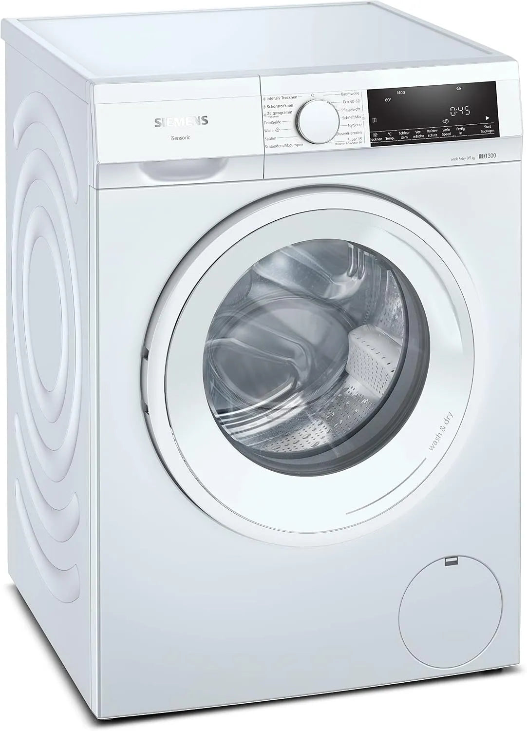 Siemens iQ300 WN34A141, Pračky se sušičkou, pračka sušička 9 kg WWAS 5 kg sušení 1400 ot. / min., Bílá, 9 kg, 5 kg, 10l