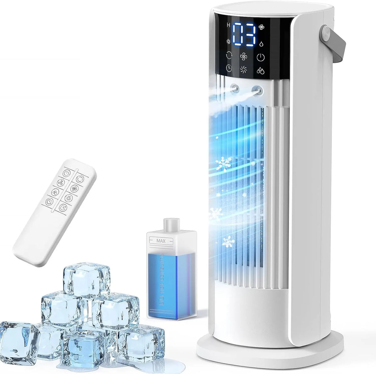 Terraspire 900ml 4-In-1, Mobilní klimatizace, mini klimatizace con Tanque de, chladič vzduchu s chlazením, Bílá, 0, 9l