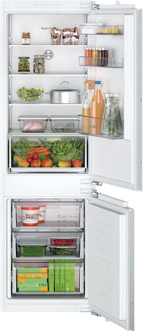 Bosch KIN86NFE0, Kombinované chladničky s mrazákem, built- in lednice- mrazák, Bílá, 177, 5 cm, 260 l, 1772 x 541 x 548 mm, 1775 x 560 x 550 mm