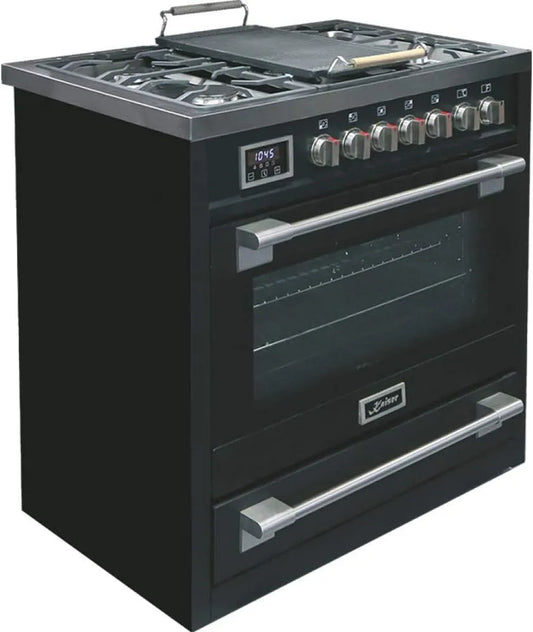 Kaiser, Trouby, HGE 93505 S elektrický plynový sporák, 90 cm, elektrický sporák, 115 l, plynová, Černá, 4.5 kW, 90 × 90 × 90
