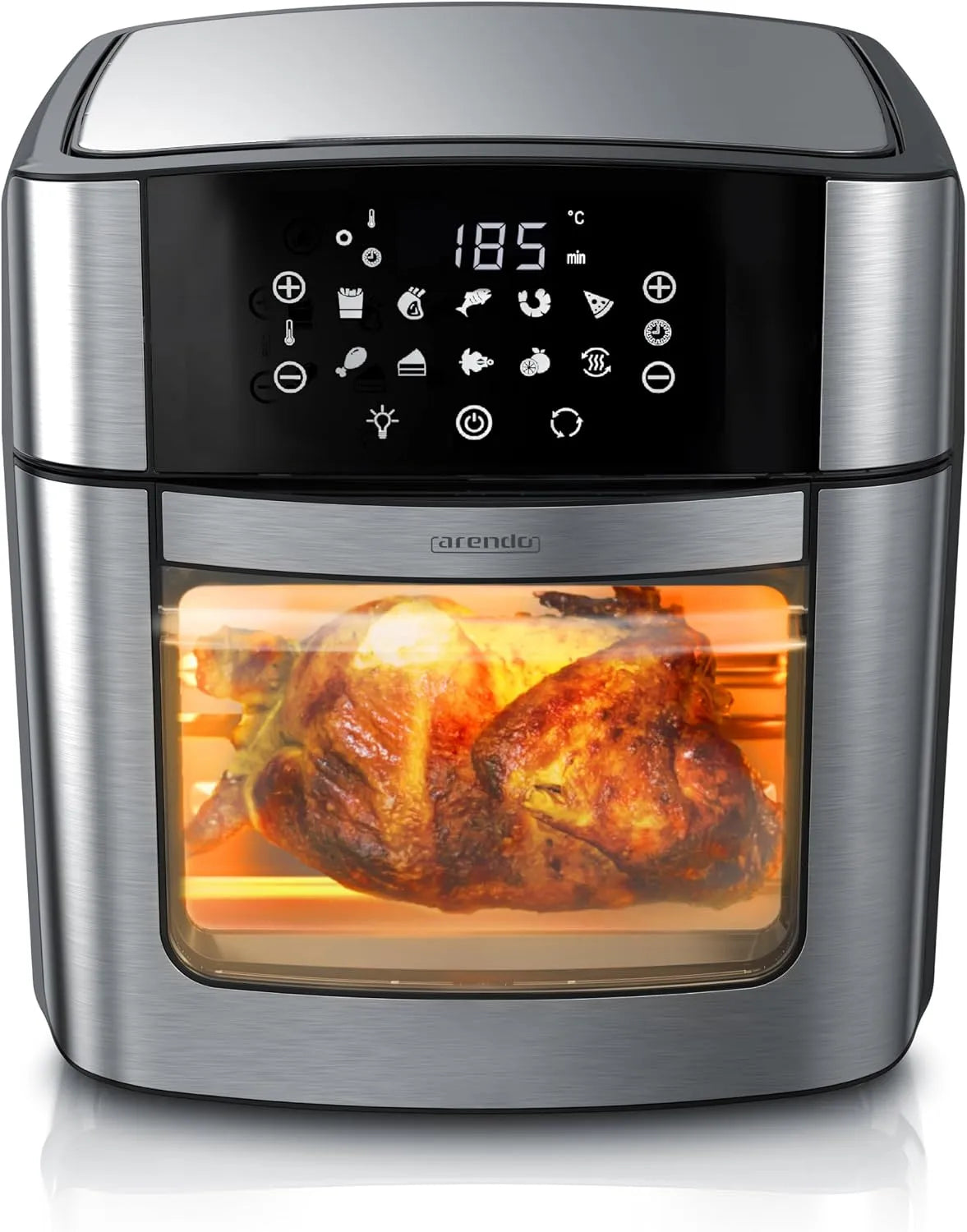 Arendo, Horkovzdušné fritézy, XXL Hot Air Fryer 16 l - Gril - Automatický Fryer - Pekárenský - Vzduchový Fryer, Černá, 16 l, 2 V, 1800 W, 24 cm