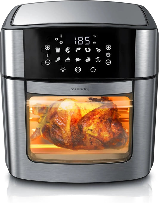 Arendo, Horkovzdušné fritézy, XXL Hot Air Fryer 16 l - Gril - Automatický Fryer - Pekárenský - Vzduchový Fryer, Černá, 16 l, 2 V, 1800 W, 24 cm